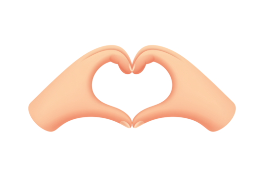 Show Your Love: Hands Forming Heart, a universally understood symbol of love, care, and affection for expressing empathy, connection and support in all cultures