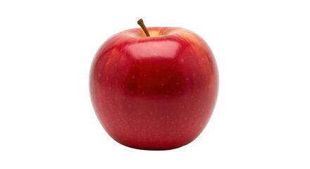 Isolated shiny red apple, healthy fruit for dieting and snacks. Single apple, no blemishes
