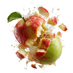 Apples burst with water droplets in a vibrant display of freshness and color