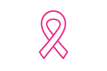 Textured pink ribbon for breast cancer awareness isolated on transparent background