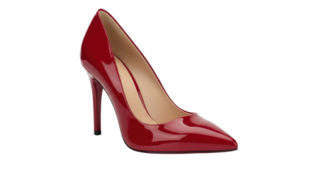 Isolated elegant dark red high heel shoe for women, modern fashion accessory footwear