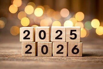 Changing years from 2025 to 2026 concept