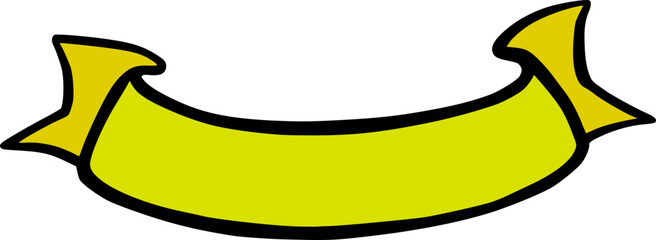 Halloween Doodle Ribbon, Cute Cartoon Graphic in Neon Green Yellow Colors. Isolated Vector Illustration for Sticker or Poster Design