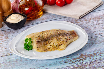 Steamed dietary tilapia fish fillet