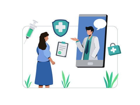 Telemedicine Doctor Consultation Concept Illustration