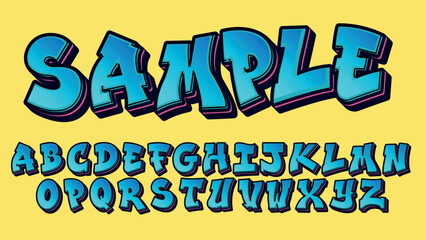 blue bold graffiti isolated letters for logos © Patrick
