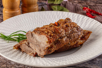 Baked pork sirloin with spices