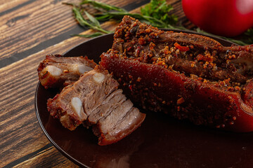 Baked pork belly with spices