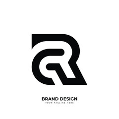 Letter Cr or Rc initial minimal creative logo