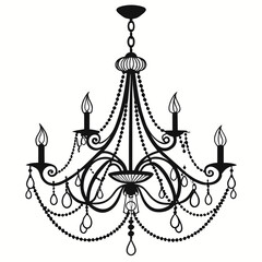 Elegant Chandelier Vector Illustration