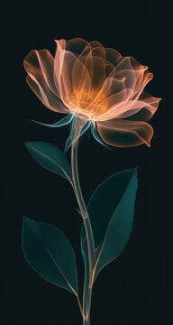 X-ray rose, ethereal bloom