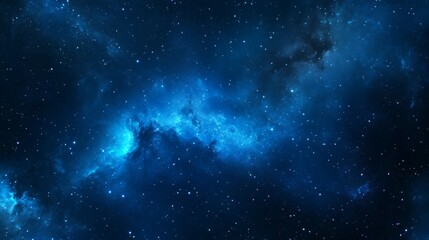 A deep, mysterious blue wallpaper with a nebula and stars