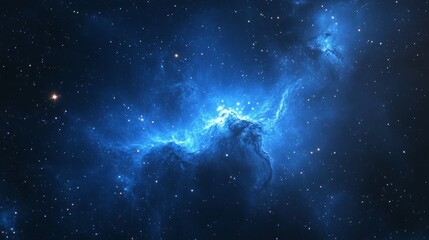 A calming blue wallpaper with the soft glow of distant stars