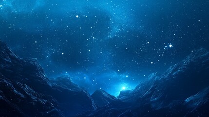 A calming blue wallpaper with the soft glow of distant stars