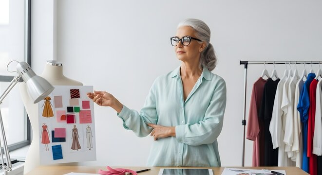 Senior Woman Enjoying Coffee Break in Cozy Cafe, Relaxed and Content