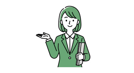 Friendly professional businesswoman avatar presenting valuable insights and offering expert guidance, perfect for modern corporate communication and efficient solution showcasing