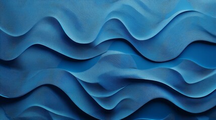 Obraz premium A creative blue wallpaper with a blend of waves and geometric shapes