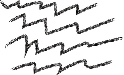 Hand-Drawn Zigzag Wave Patterns: Creative Sketch Art Design 2025
