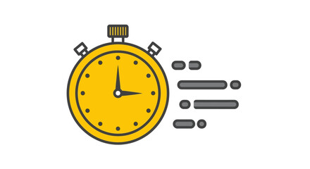 Dynamic stopwatch icon with motion lines, vividly representing rapid execution, crucial time management, and the pressing urgency of meeting critical deadlines in fast-paced environments
