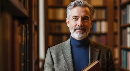 Thoughtful Middle-Aged Man Working on Laptop in Modern Office