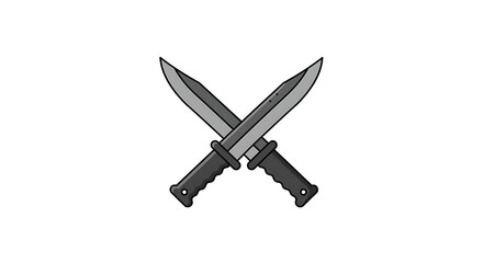 Crossed knives illustration on white background ideal for various applications