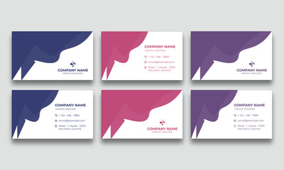 Set of 3 modern business Card. Unique Sharp Accent Modern Abstract Business Card Template. colorful luxury professional business card design