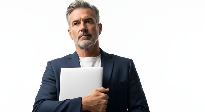 Thoughtful Middle-Aged Woman Pondering with Hand on Chin, Soft Natural Light
