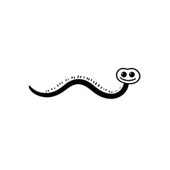 Obraz premium Caecilian. Caecilian simple black and white line art vector logo