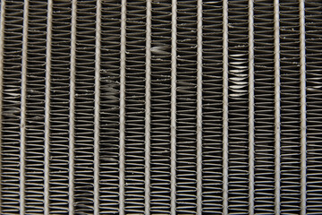 Old car radiator front view