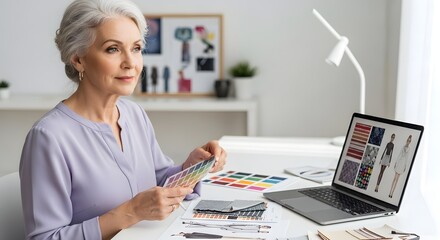 Smiling Senior Woman Enjoying Healthy Food at Home