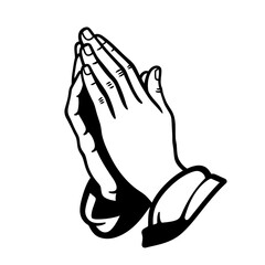 Vector illustration of praying hands gesture