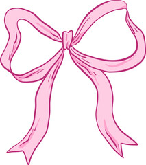 Rounded Oversized Bow In Line Art Style
