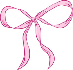 Thin Ribbon Bow With Delicate Tied Loops