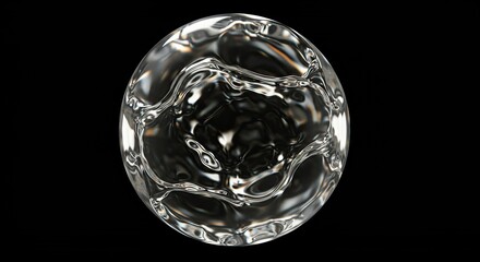 Transparent 3D Liquid Sphere with Glossy Surface 