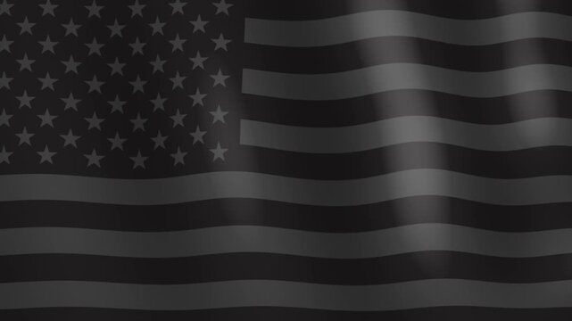 black american usa flag in the wind