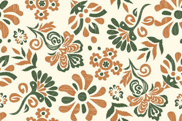 patchwork Ikat paisley embroidery on the fabric in Indonesia, India and Asian countries.geometric ethnic oriental seamless pattern.Aztec style. illustration. design for texture, fabric,clothing