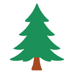 Cedar Tree Vector Icon in Flat Color Style for Forest, Mountain, and Nature Ecology Design
