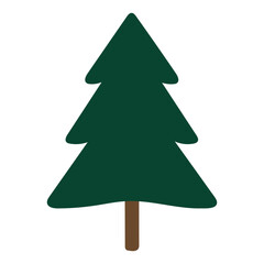 Evergreen Tree Vector Icon in Flat Color Style for Nature, Forest, and Outdoor Design