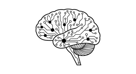 Brain circuitry illustration concept