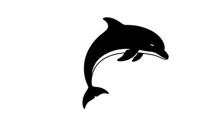 Naklejka premium Dolphin silhouette on white background
