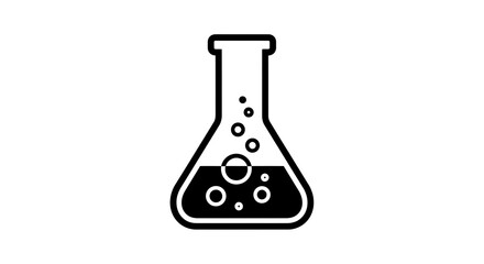 Laboratory beaker icon isolated on white
