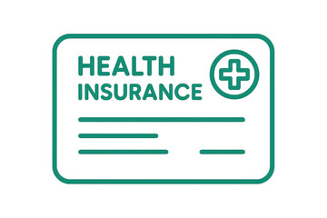 Teal health insurance card icon isolated on transparent background, medical care concept