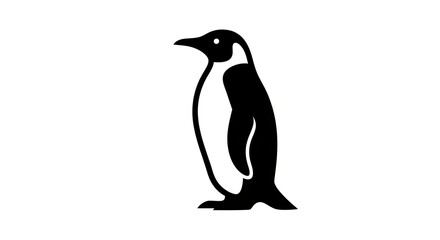 Penguin silhouette black white isolated
