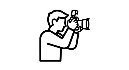 Photographer holding camera icon