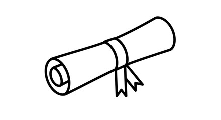 Rolled document illustration isolated on white background