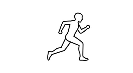 Running figure silhouette outline