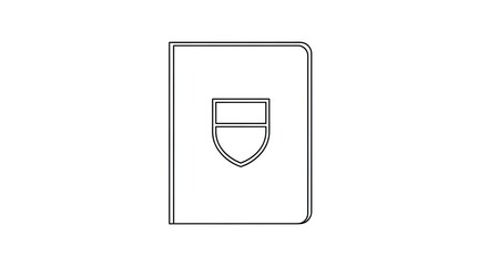 Shield emblem on a book cover illustration