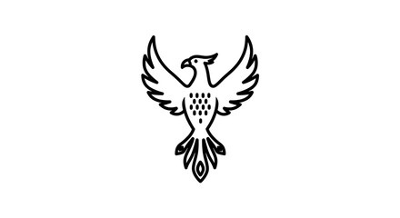 Fototapeta premium Stylized flying bird emblem design