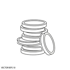 A stack of coins, possibly currency, in a simple line art style, showing financial wealth.