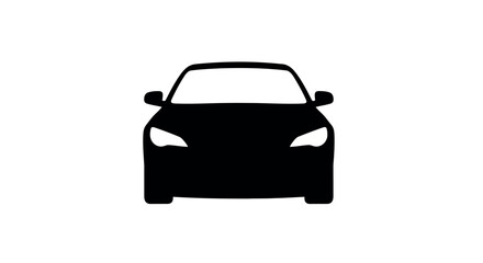 Front view silhouette of a generic car on a transparent background also white background white background automobile vehicle